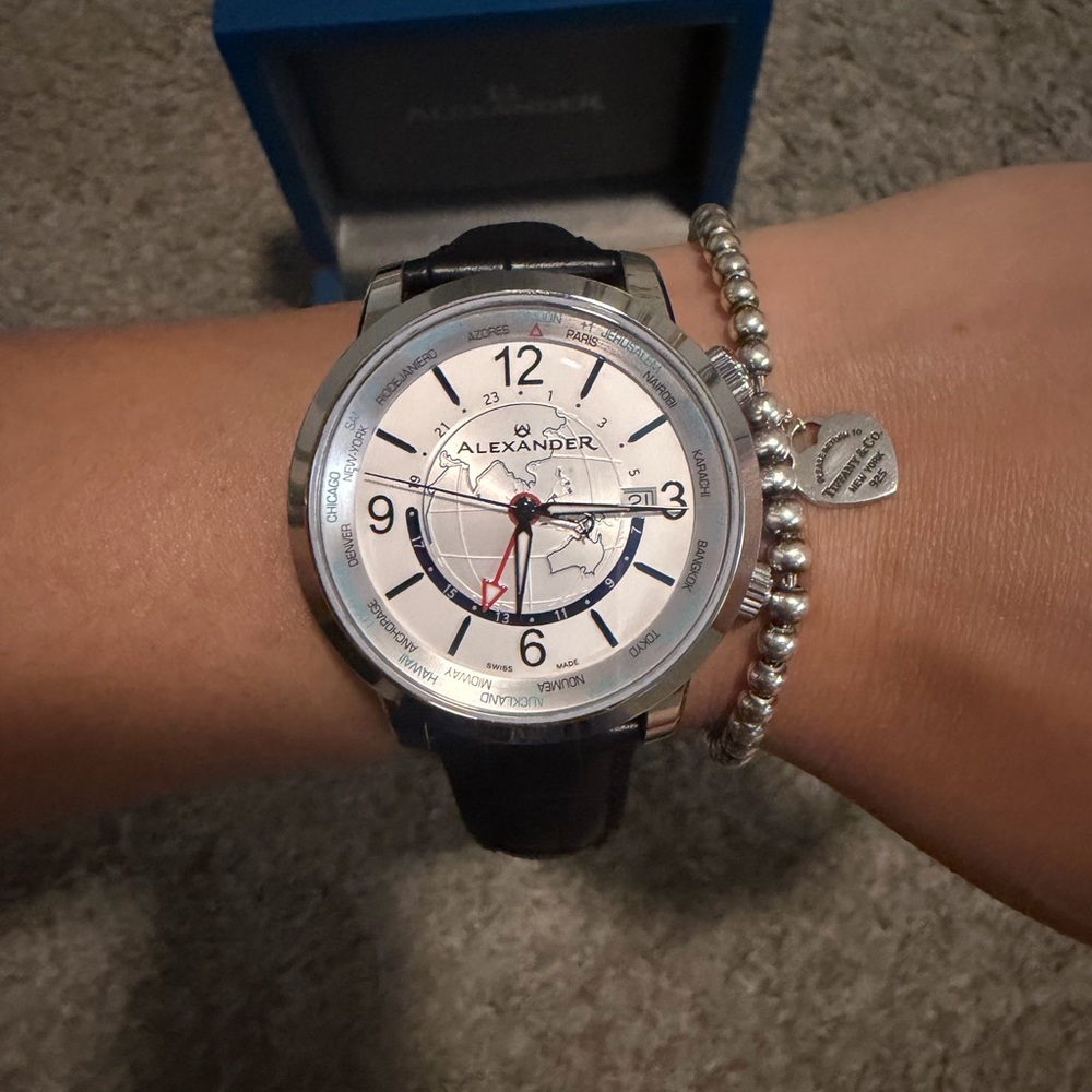 Silver and Black Men's Watch
